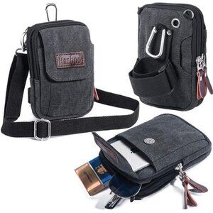Canvas Phone Pouch for Men Small Crossbody Purse Shoulder